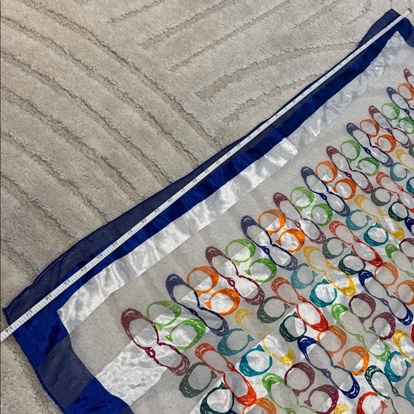 COACH multicolor monogram scarf big CC rainbow printed colorful shawl twilly - Picture 2 of 7